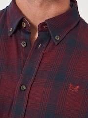 Crew Clothing Red Cross Check Cotton Flannel 100% Cotton Shirt - Image 4 of 5
