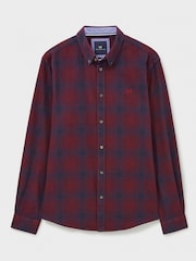 Crew Clothing Red Cross Check Cotton Flannel 100% Cotton Shirt - Image 5 of 5