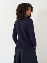 Crew Clothing Company Blue Lace Trim Pointelle Jumper - Image 2 of 5