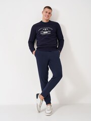 Crew Clothing Blue Printed Graphic Crew Neck Sweatshirt - Image 3 of 5