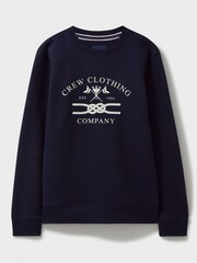 Crew Clothing Blue Printed Graphic Crew Neck Sweatshirt - Image 5 of 5