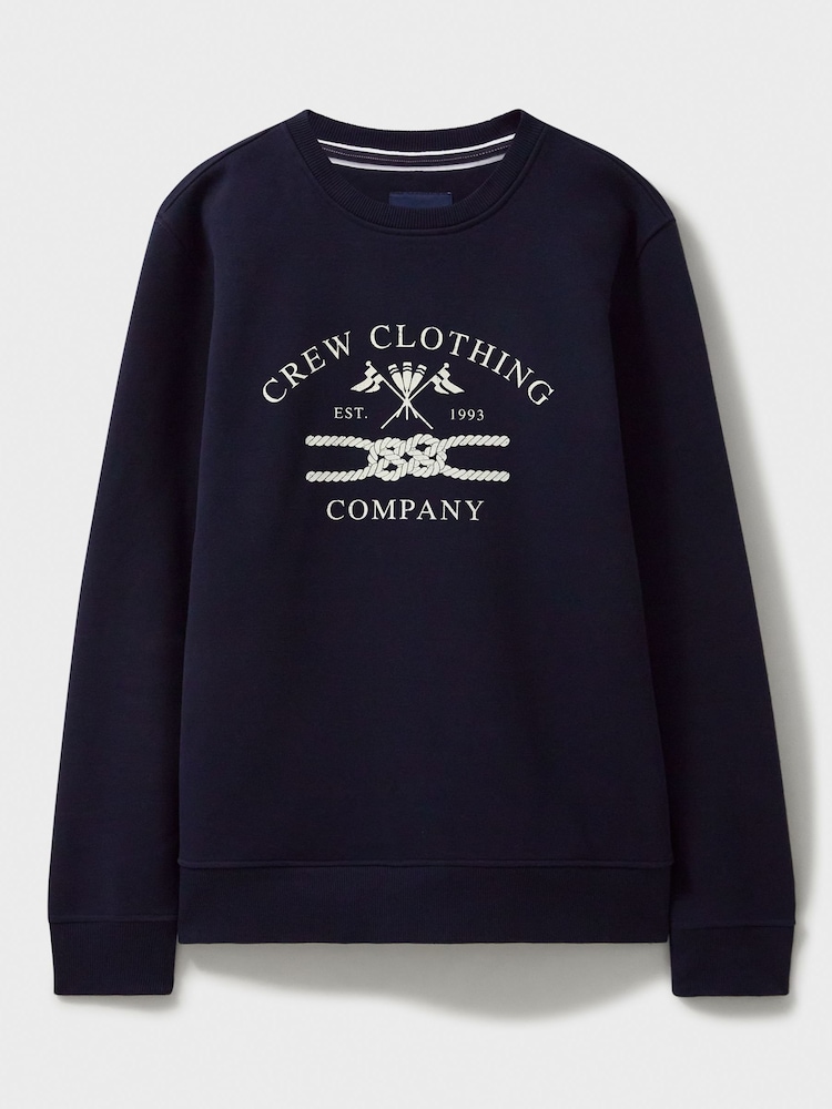 Crew Clothing Blue Printed Graphic Crew Neck Sweatshirt - Image 5 of 5