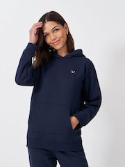 Crew Clothing Blue Sherpa Lined Cotton Hoodie - Image 1 of 5