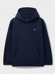 Crew Clothing Blue Sherpa Lined Cotton Hoodie - Image 5 of 5