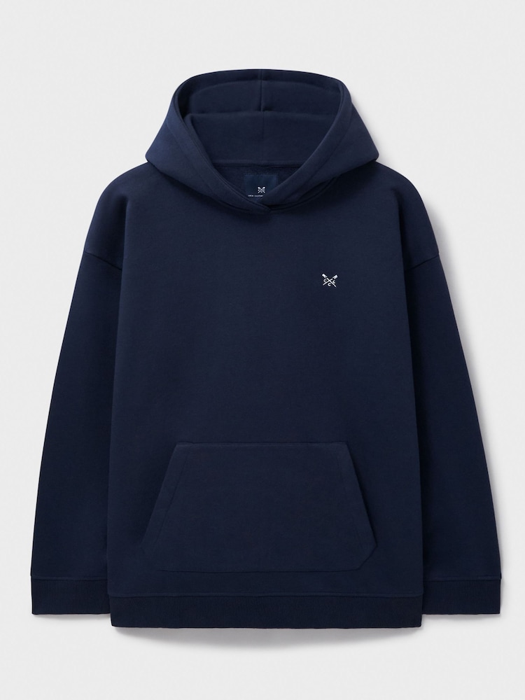 Crew Clothing Blue Sherpa Lined Cotton Hoodie - Image 5 of 5