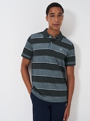 Синий - поло Crew Clothing Company оксфорд в полоску - Image 1 of 1