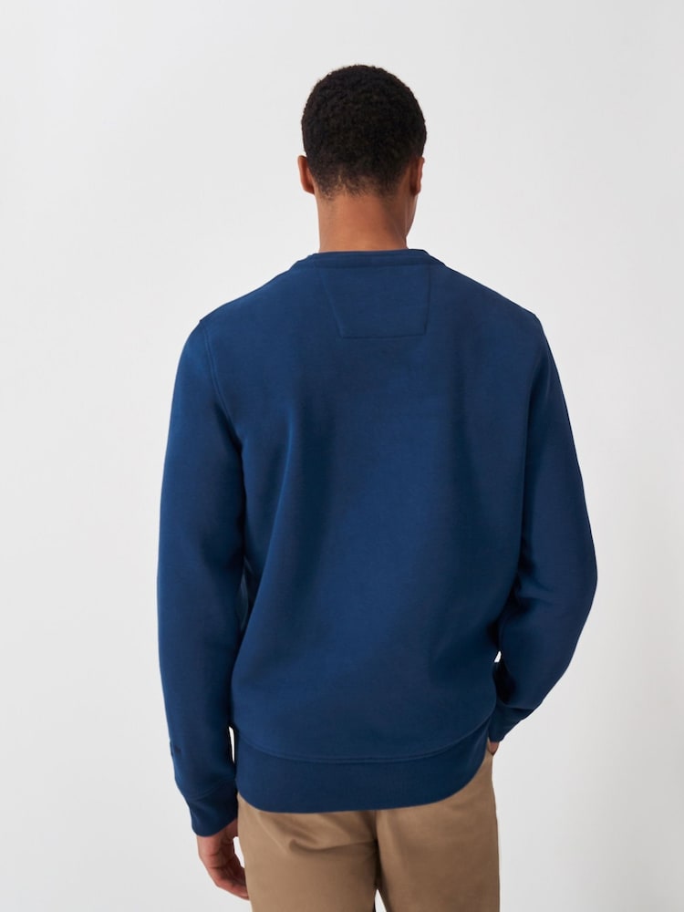 Crew Clothing Company Blue Embroidered Graphic Crew Neck Sweatshirt - Image 2 of 5