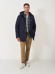 Crew Clothing Blue Padded Parka Coat - Image 3 of 5