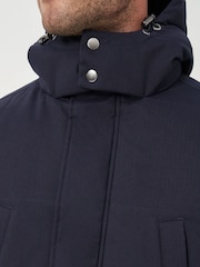 Crew Clothing Blue Padded Parka Coat - Image 4 of 5