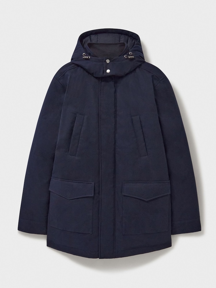 Crew Clothing Blue Padded Parka Coat - Image 5 of 5