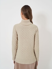 Crew Clothing Company Natural Roll Neck Textured Jumper - Image 2 of 5