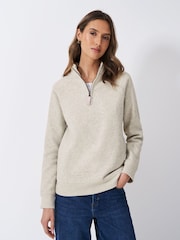 سويت شيرت لون طبيعي بنصف سحاب من Crew Clothing Company - صورة 1 من 5