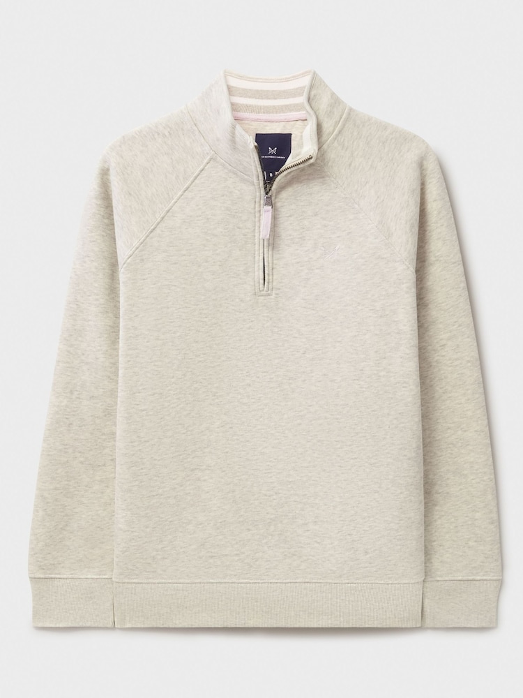 سويت شيرت لون طبيعي بنصف سحاب من Crew Clothing Company - صورة 5 من 5
