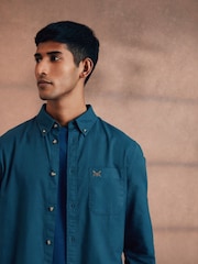 Crew Clothing Blue Classic Fit Oxford 100% Cotton Shirt - Image 2 of 6