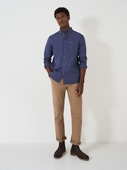 Crew Clothing Blue Classic Fit Oxford 100% Cotton Shirt - Image 4 of 6