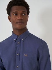 Crew Clothing Blue Classic Fit Oxford 100% Cotton Shirt - Image 5 of 6