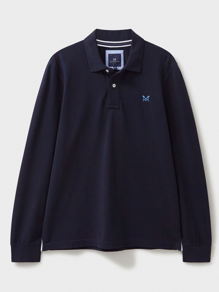 Crew Clothing Blue Long Sleeve 100% Cotton Polo Shirt - Image 6 of 6 Crew Clothing Blue Long Sleeve 100% Cotton Polo Shirt - Image 6 of 6