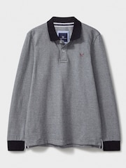 Schwarz - Crew Clothing Langarm-Poloshirt aus 100% Baumwolle - Bild 5 von 5