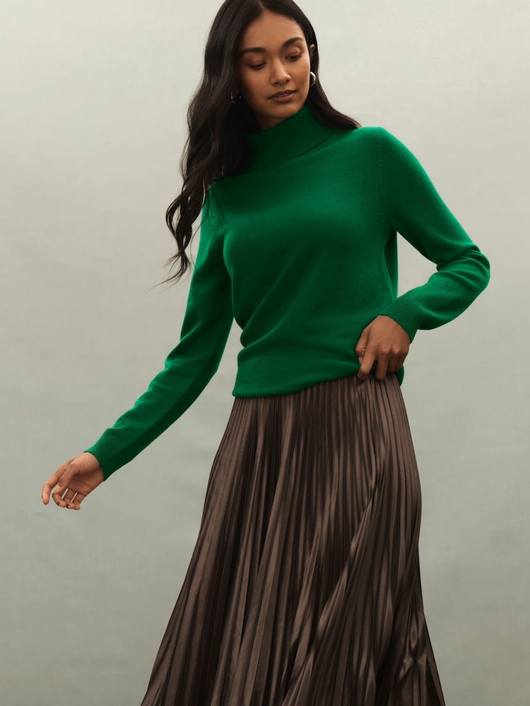 zelena - Crew Clothing Merino kašmir Blend puli; s puli ovratnikom pulover - Slika 1 iz 5