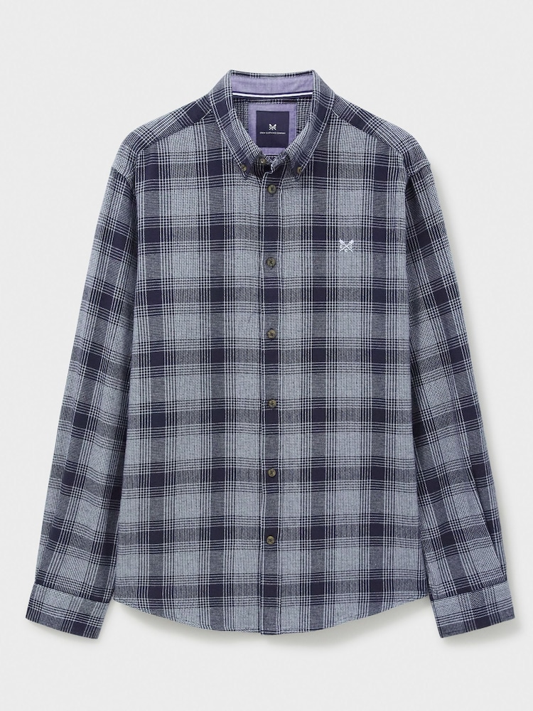 Crew Clothing Blue Cross Check Cotton Flannel 100% Cotton Shirt - Image 5 of 5 Crew Clothing Blue Cross Check Cotton Flannel 100% Cotton Shirt - Image 5 of 5