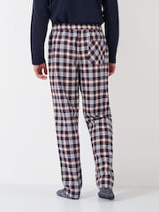 Crew Clothing Blue Flannel Lounge 100% Cotton Trousers - Image 2 of 5