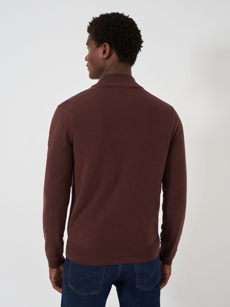Червоний - Джемпери Crew Clothing Company Merino Quarter Zip Knit - Image 2 of 5