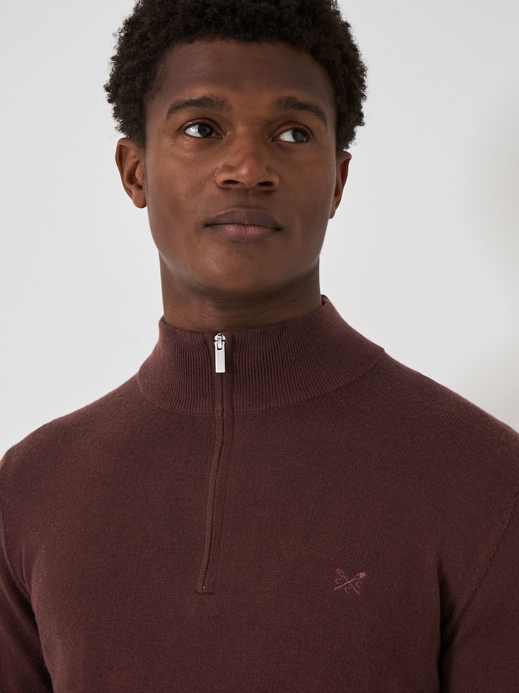 Червоний - Джемпери Crew Clothing Company Merino Quarter Zip Knit - Image 4 of 5
