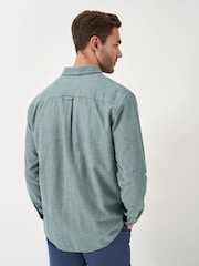 Crew Clothing Green 100% Cotton Long Sleeve Herringbone Flannel Shirt - Image 2 of 5