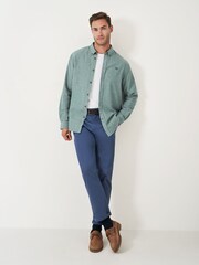 Crew Clothing Green 100% Cotton Long Sleeve Herringbone Flannel Shirt - Image 3 of 5