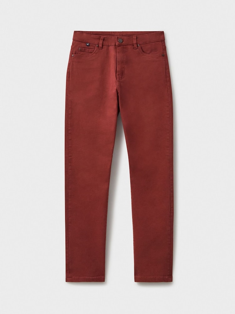 Crew Clothing Red Brompton Trousers - Image 5 of 5