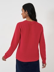 Crew Clothing Company Red Lightweight Merino Wool Blend Jumper - Image 2 of 5