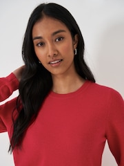 Crew Clothing Company Red Lightweight Merino Wool Blend Jumper - Image 4 of 5