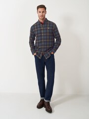 Crew Clothing Green Long Sleeve House Check Flannel 100% Cotton Shirt - Image 3 of 5