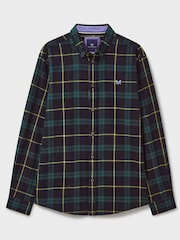 Crew Clothing Green Long Sleeve House Check Flannel 100% Cotton Shirt - Image 5 of 5