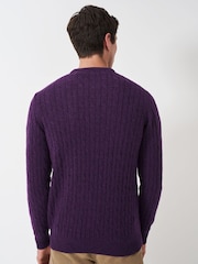 Violet - Pulover tricotat din lână de miel Blend cu torsade Crew Clothing Company - Image 2 of 5