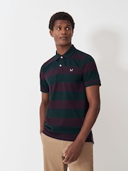 Зеленый - поло Crew Clothing Company оксфорд в полоску - Image 1 of 1