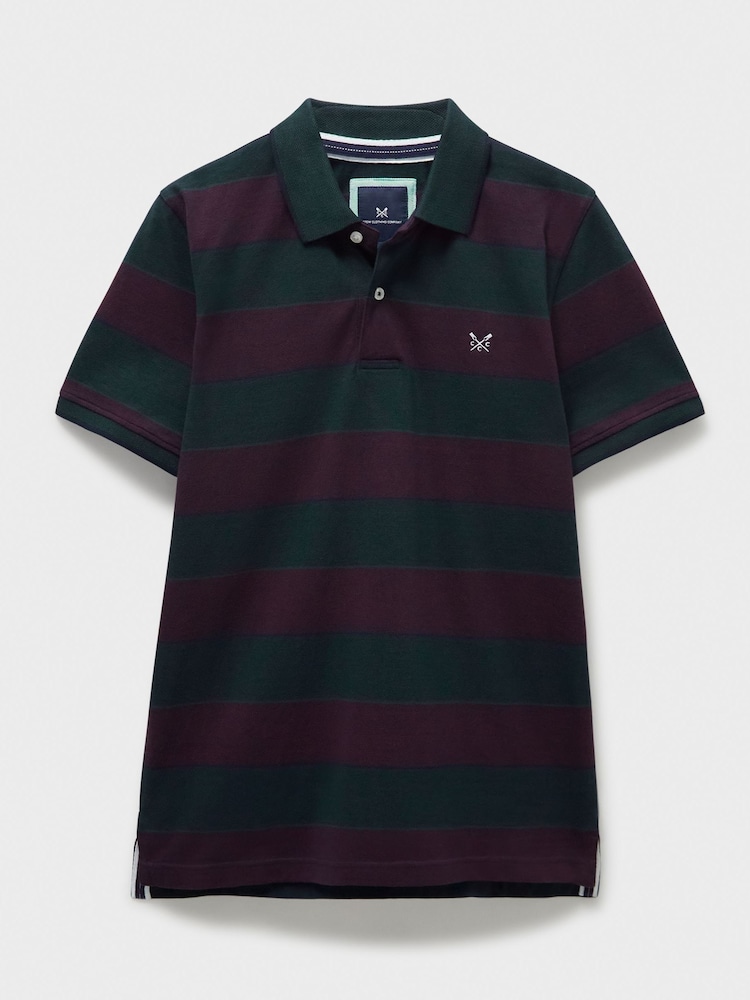 Crew Clothing Company Green Oxford Stripe Polo Shirt - Image 5 of 5