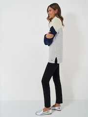 Crew Clothing Blue Grey Roll Neck Textured Jumper - Image 3 of 5