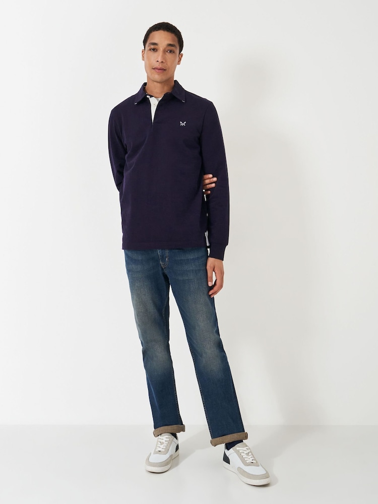 Crew Clothing Company Blue Classic Rugby 100% Cotton Shirt - Image 1 of 5 Crew Clothing Company Blue Classic Rugby 100% Cotton Shirt - Image 1 of 5