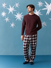 Crew Clothing Red Flannel Lounge 100% Cotton Trousers - Image 1 of 5
