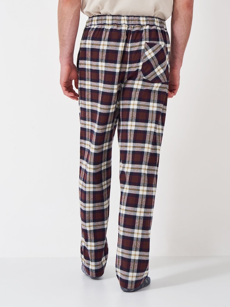 Crew Clothing Red Flannel Lounge 100% Cotton Trousers - Image 1 of 5