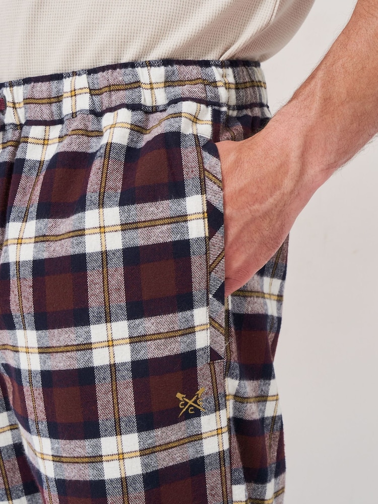Crew Clothing Red Flannel Lounge 100% Cotton Trousers - Image 3 of 5