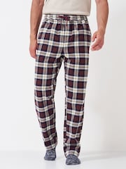 Crew Clothing Red Flannel Lounge 100% Cotton Trousers - Image 4 of 5