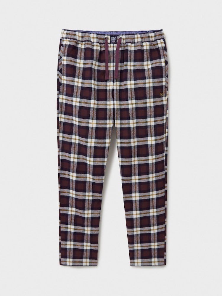 Crew Clothing Red Flannel Lounge 100% Cotton Trousers - Image 5 of 5