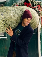 Crew Clothing Company Blue Petersfield Wool Blend Coat - Image 5 of 6