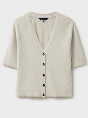 Crew Clothing Natural Half Sleeve V-Neck Raglan Cardigan - Image 5 of 5
