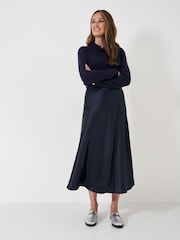 Crew Clothing Blue Merino Wool and Cashmere Twist Neck Knit Jumper - Image 5 of 6