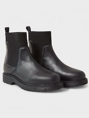 Crew Clothing Black Ribbed Cuff Cheslea Boots - Image 2 of 4