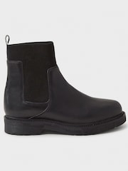 Crew Clothing Black Ribbed Cuff Cheslea Boots - Image 3 of 4