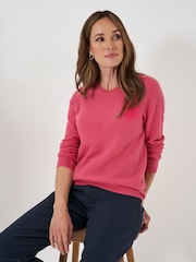 Crew Clothing Company Pink Lightweight Merino Wool Blend Jumper - Image 1 of 5